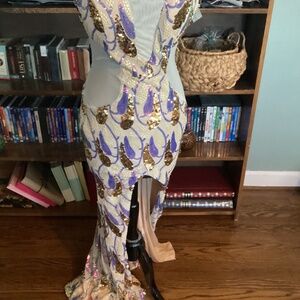 NWT Prom/pageant/formal colorful dress ladies M